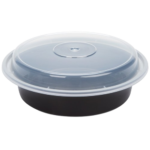 Round Black Microwavable Container 32oz (150-pack)