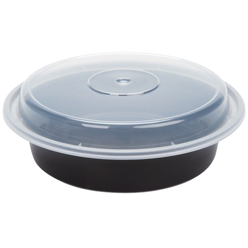 Round Black Microwavable Container 32oz (150-pack)